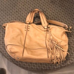 Camel colored leather purse